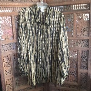 Notations Black & Gold Zebra Stripe Tunic 2X